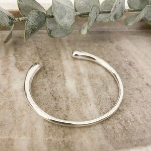 925 Sterling Silver Chunky Bangle Bracelet Thick Cuff Bracelet
